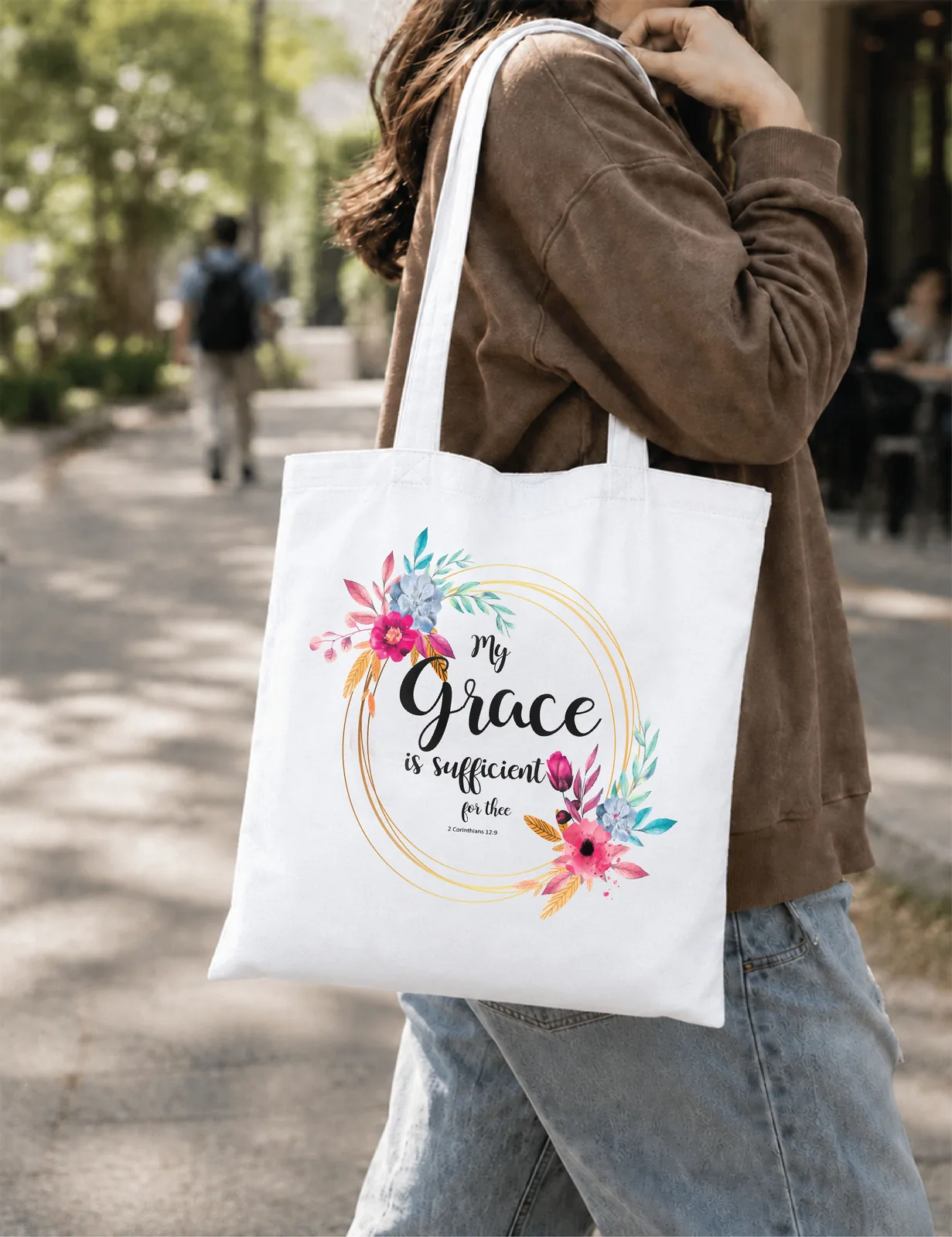 My Grace Is Sufficient Non Zipper Tote Bag
