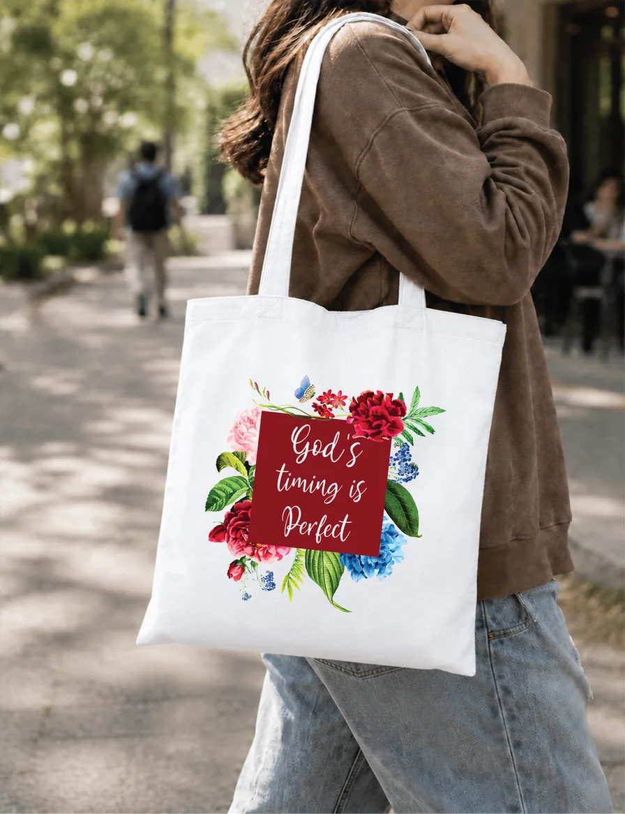 God's Timing Is Perfect Non Zipper Tote Bag